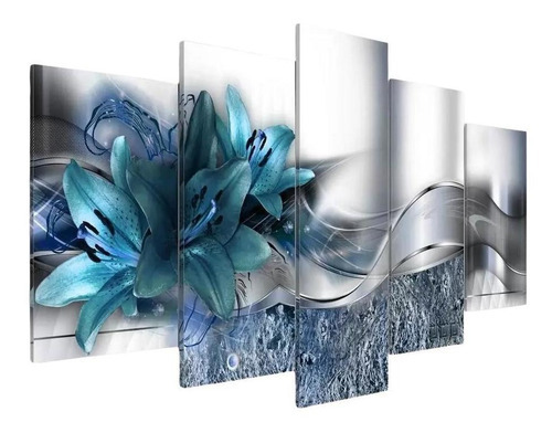 Quadros Decorativos Para Sala Flores Azul Turquesa Abstratos