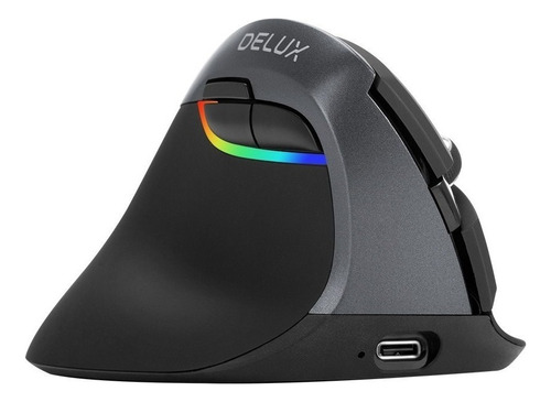 Delux Mouse Ergonômico Vertical Sem Fio Para Canhotos