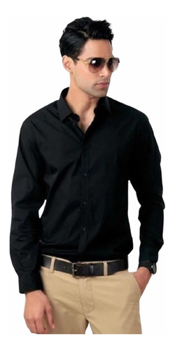 Camisa Para Hombre Manga Larga Oxford Casual Unicolor