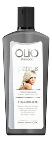 Shampoo Matizador Platinus Olio 420 Ml Silver Cabello Rubio 