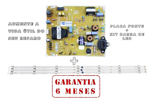 Kit Barras De Led 43lj551 + Placa Fonte 43lj551