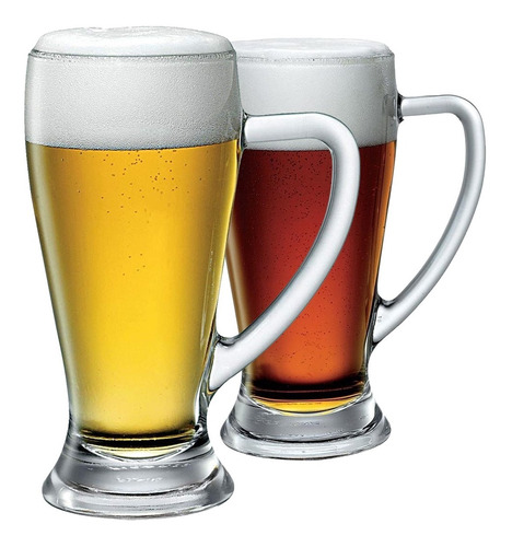 6 Vasos Vidrio Cerveza Tarro Cervecero Baviera Bormioli