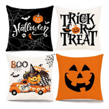 4 Fundas De Almohada Halloween  Para Sofa