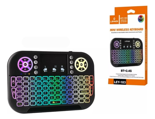 Mini Teclado Keyboard Sem Fio Wireless Iluminado Luz Led