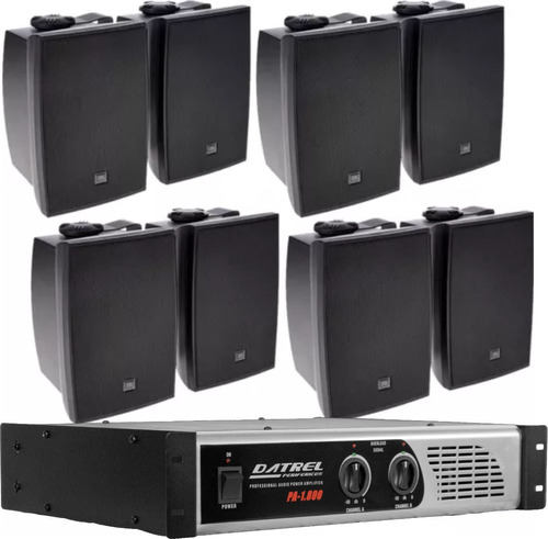 Kit Som Profissional 8 C321 Jbl 300w Restaurante Academia 