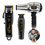 Barber Combo Black Inalámbrico + Secadora Dryer Wahl Color Negro