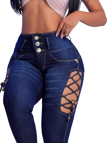 Roupa Abertura Lateral Lycra Levanta Bumbum Hot Pants Jeans