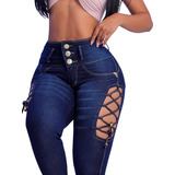 Roupa Abertura Lateral Lycra Levanta Bumbum Hot Pants Jeans