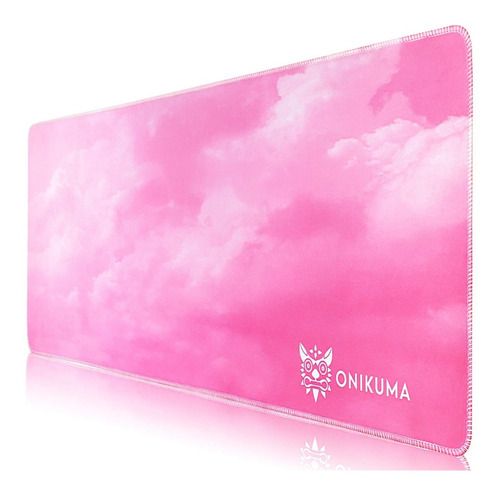 Mouse Pad Gamer Xl 80x30cm Antideslizante Rosa Borde Cosido 