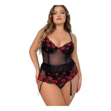 Bodysuit  Lencería Sexy Talla Extra Babydoll Encaje Plus