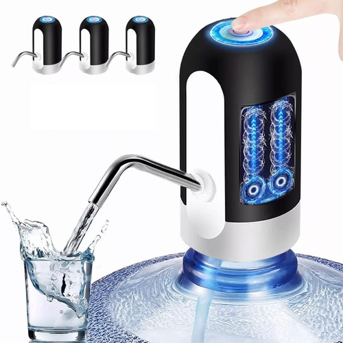 Bomba Dispensadora De Agua Eléctrica Recargable Usb, 3 Pzas Color Negro