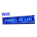 Painel Letreiro Digital 100x20 Azul Externo Wifi