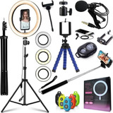 Kit Filmagem No Celular Luz Hing Light Tripé Gravação Vídeo