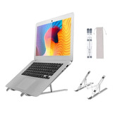 Base Soporte Portatil Laptop Aluminio Plegable + Funda Gris