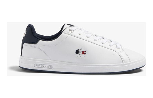 Tênis Masculino Lacoste Graduate Pro Em Couro Tricolor