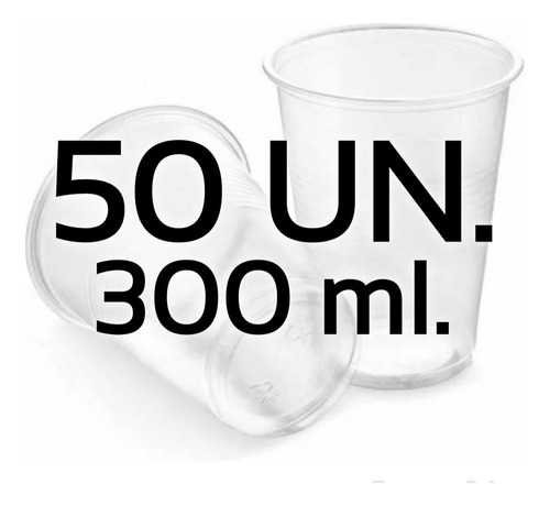 Vasos Plasticos Trasnparente Desechable 300ml 50 Unidades