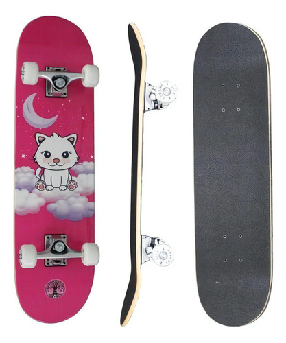 Skate Infantil Feminino Montado Toy Cat Life Dreams Kid 60kg