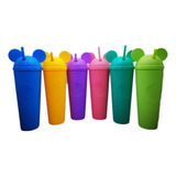 Pack Con 30 Vasos 1 Litro Texturizados Tapa Popote Colores