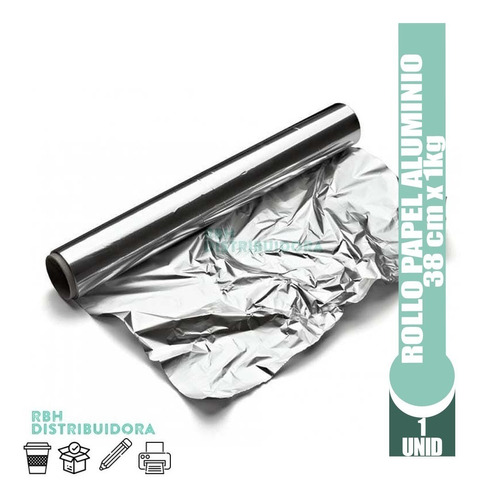 Rollo Papel Aluminio 38cm X 1kg Gastronomico Grueso Cocina