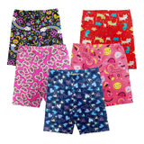 Kit Shorts Feminino Modelo Ciclista Infantil De Cotton C/5un