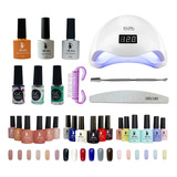 Kit De Gel Para Uñas Gelish Completo 18 Colores Con Lámpara