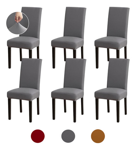 6 Pzas Fundas Elástica Protectora De Silla Comedor Removible