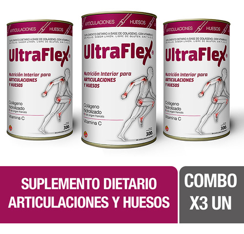 Suplemento Ultraflex Articulaciones Y Huesos 300g X 3 Unid.