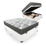 Cama Box Baú Casal + Colchão Ortobom Molas Iso Superpocket