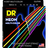 Encordado Dr Strings Guitarra Eléctrica Neon Coated Nmce-10
