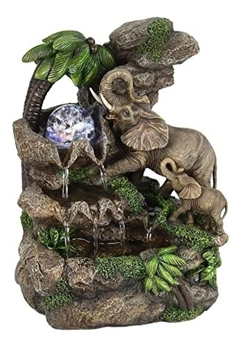 Fuente Decorativa De Mesa Led Elefantes