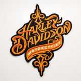 Patch Bordado Harley Davidson Tribal Laranja Hdm006l253a300