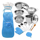 Set De Utensilios De Cocina Para Niños Shovel Pot Chef (azul