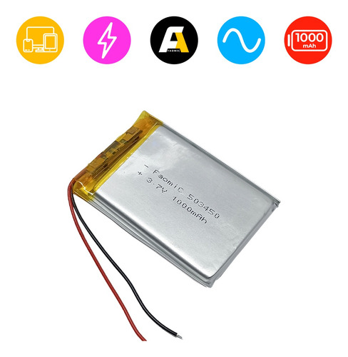 Bateria Lipo Litio Recargable 3.7v 1000mah 503450 Arduino 