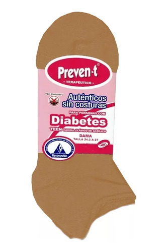 12 Pares De Tines Preven-t Para Dama Pie Diabetico Afelpados