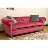 Sofa Sillon Chesterfield Chenille O Cuerina 2/3 Cuerpos