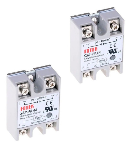 2 Pzs Relay Relevador Estado Solido Ssr-40 Aa 40a 80-250 Vca