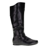 Bota Cano Alto Feminina Rasteira Confortável Mooncity 71086