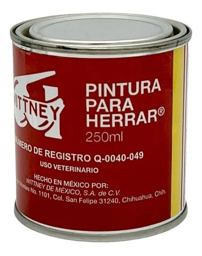 Pintura Para Herrar Wittney 250 Ml Para Ganado Caballos