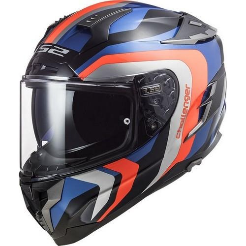 Casco Moto Ls2 Ff327 Challenger Hpfc Galatic Azul/ Naranja