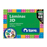 Laminas 3d 5 Pliegos / 5 Colores 25x35cms Torre