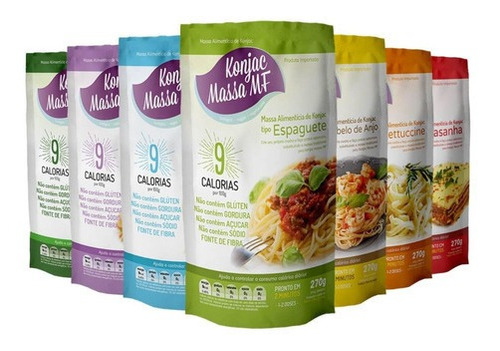 10x Massas Shirataki Konjac 270g 9 Calorias - Monte Seu Kit