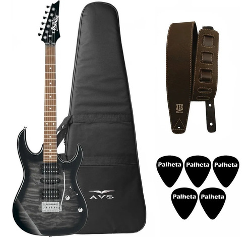 Guitarra Ibanez Grx70qa Tks Preto Sunburst + Kit 