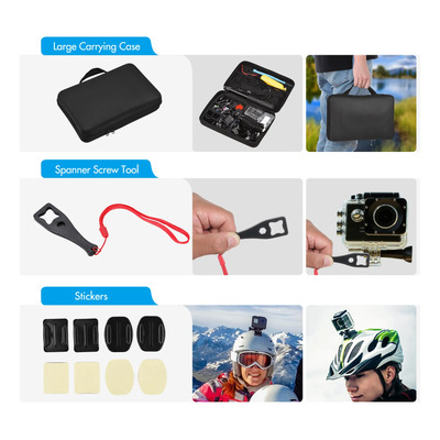 Kit De Accesorios Para Cámara De Acción Set Deportivo Waterp