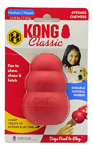Kong Classic Medium - Brinquedo Para Cães Cor Vermelho