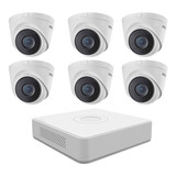 Kit Ip Poe Entry Hikvision Nvr 8 Canales + 6 Mini Domo 2mp