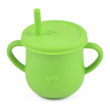 Taza De Silicona Con Manijas Tapa Y Pitillo Entrenador 150ml