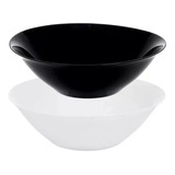 Ensaladera 27 Cm Carine Luminarc Vidrio Blanco Negro