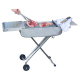 Parrilla Portátil Lyon Con Carrito Plegable Acero Inox 83x26,5x50cm Color Plateado