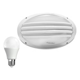 Aplique Tortuga Exterior Reja + Lámpara Led 12w Luz Día Fría Color Blanco