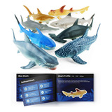 Boley Shark Toys - 8 Pack 10  Long Soft Plastic Realistic S.